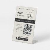Schwarz-Weiß-Scan-to-Tip-QR-Code-Schild Sockelschild (Vorderseite)
