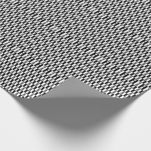 Schwarz-Weiß-Schach-Allover-Schachbrett Geschenkpapier (Ecke)