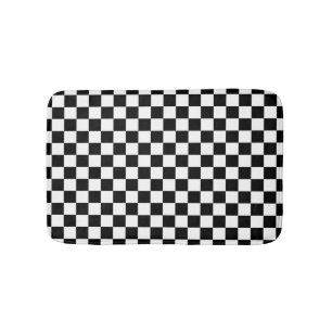 Schwarz-Weiß-Schach-Digitaldruck Badematte