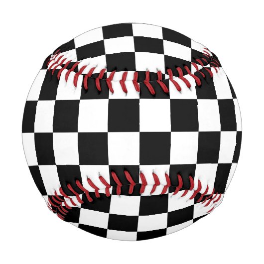 Schwarz-Weiß-Schach-Digitaldruck Baseball (Vorderseite)