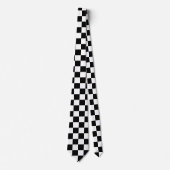 Schwarz-Weiß-Schach-Muster Neck Tie Krawatte (Vorderseite)