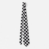 Schwarz-Weiß-Schach-Muster Neck Tie Krawatte (Rückseite)