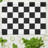 Schwarz-Weiß-Schach-Retro Geschirrtuch (Gefaltet)