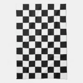 Schwarz-Weiß-Schach-Retro Geschirrtuch (Vertikal)
