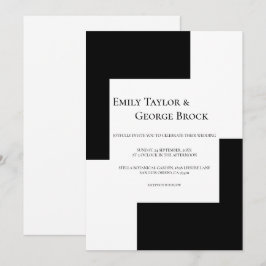 Schwarz-Weiß Schach Thema Einfache moderne Hochzei Einladung
