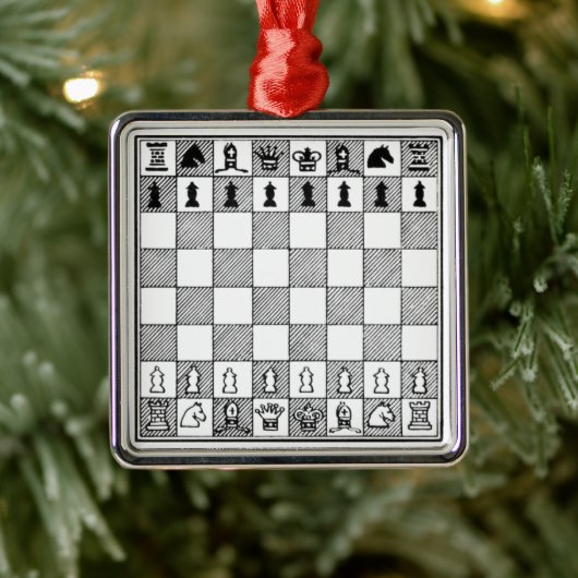 Schwarz-Weiß Schach-Thema Ornament (Baum)