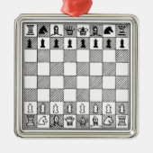 Schwarz-Weiß Schach-Thema Ornament (Vorne)