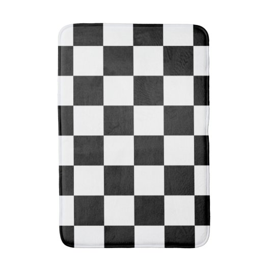 Schwarz-Weiß-Schachbrett Badematte (Vorderseite Vertikal)