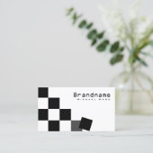 Schwarz-Weiß-Schachbrett Beruflich Stilvoll Visitenkarte (Stehend Vorderseite)