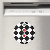 Schwarz-Weiß-Schachbrett Folklorelips Magnet (In Situ (Geschirrspüler))