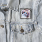 Schwarz-Weiß-Schachbrett-Fotorahmen Button (Beispiel)