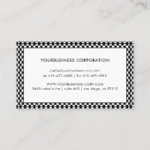 Schwarz-Weiß-Schachbrett-Frame-Generic-Visitenkart Visitenkarte (Rückseite)