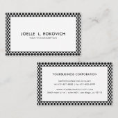 Schwarz-Weiß-Schachbrett-Frame-Generic-Visitenkart Visitenkarte (Vorne/Hinten)