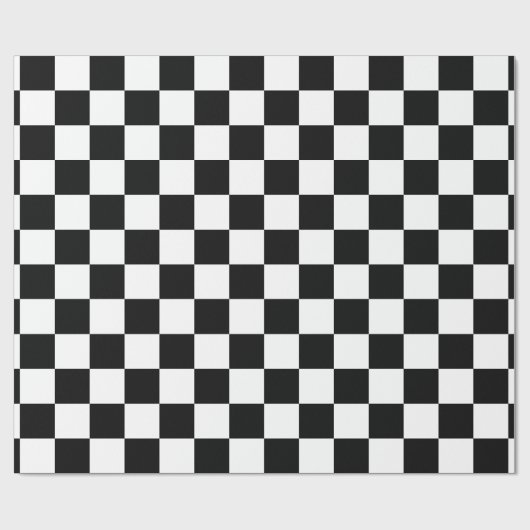 Schwarz-Weiß-Schachbrett Geschenkpapier (Flach)