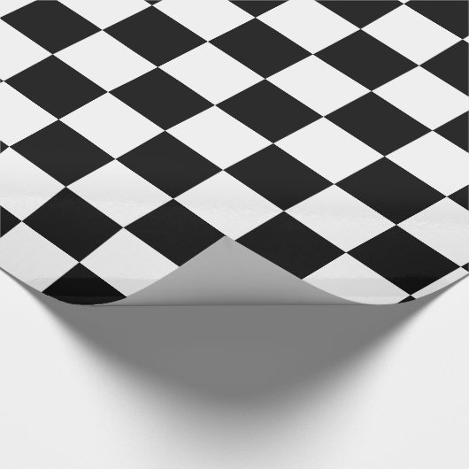 Schwarz-Weiß-Schachbrett Geschenkpapier (Ecke)