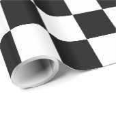 Schwarz-Weiß-Schachbrett Geschenkpapier (Rolleneckpunkt)