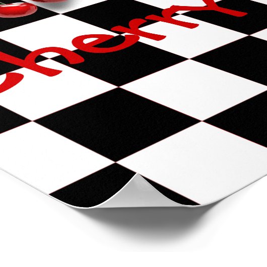 Schwarz-Weiß-Schachbrett Herry Pie Küche Poster (Ecke)