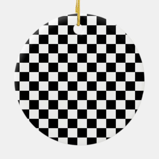 Schwarz-Weiß-Schachbrett-Hintergrund Keramikornament (Hinten)