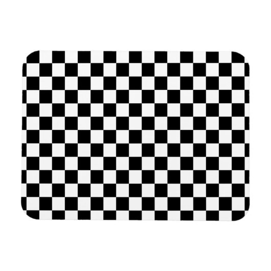 Schwarz-Weiß-Schachbrett-Hintergrund Magnet (Horizontal)