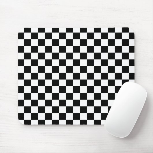 Schwarz-Weiß-Schachbrett-Hintergrund Mousepad (Mit Mouse)