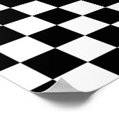 Schwarz-Weiß-Schachbrett-Hintergrund Poster (Ecke)