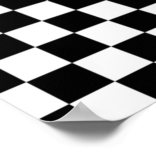 Schwarz-Weiß-Schachbrett-Hintergrund Poster (Ecke)