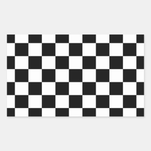 Schwarz-Weiß-Schachbrett-Hintergrund Rechteckiger Aufkleber
