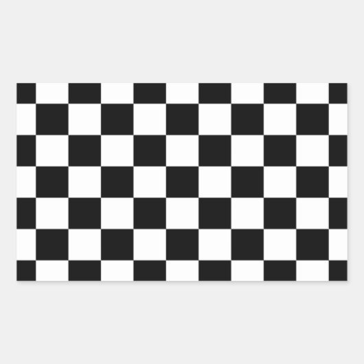 Schwarz-Weiß-Schachbrett-Hintergrund Rechteckiger Aufkleber (Vorderseite)