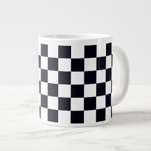 Schwarz-Weiß-Schachbrett Jumbo-Tasse