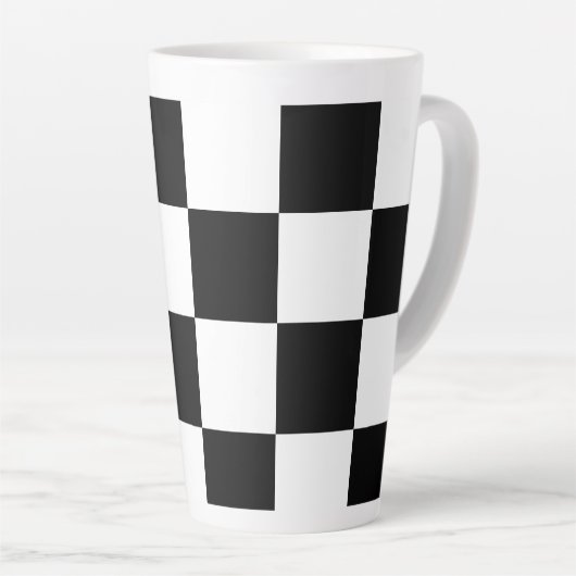 Schwarz-Weiß-Schachbrett Milchtasse (Rechte Ecke)