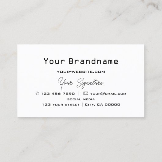 Schwarz-Weiß-Schachbrett mit Monogram-Modernem Des Visitenkarte (Rückseite)