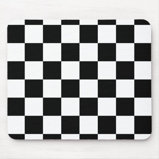 Schwarz-Weiß-Schachbrett Mousepad (Vorne)