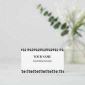 Schwarz-Weiß-Schachbrett-Muster Dog Walker Groomer Visitenkarte (Stehend Vorderseite)