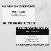 Schwarz-Weiß-Schachbrett-Muster Dog Walker Groomer Visitenkarte (Vorne/Hinten)