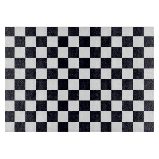 Schwarz-Weiß-Schachbrett Schneidebrett (Vorderseite)