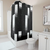 Schwarz-Weiß-Schachbrettdusche Art 3 Duschvorhang (Beispiel)