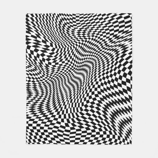 Schwarz-Weiß-Schachbretter Fleecedecke (Vorderseite)