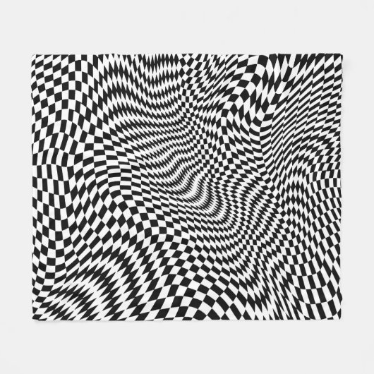 Schwarz-Weiß-Schachbretter Fleecedecke (Vorderseite (Horizontal))