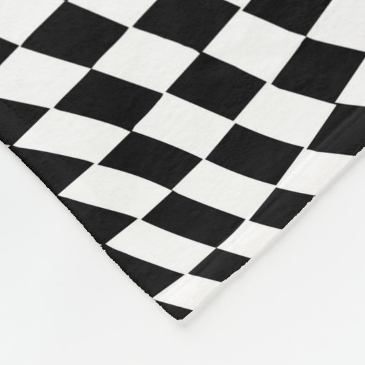 Schwarz-Weiß-Schachbretter Fleecedecke (Ecke)
