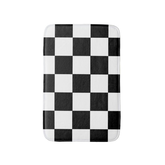 Schwarz-Weiß-Schachbrettmuster Badematte (Vorderseite Vertikal)