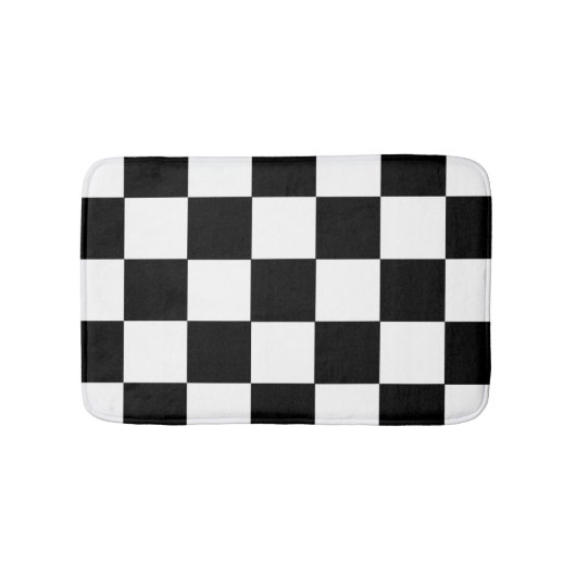 Schwarz-Weiß-Schachbrettmuster Badematte (Vorderseite)
