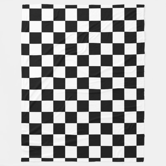 Schwarz-Weiß-Schachbrettmuster Fleecedecke (Vorderseite)