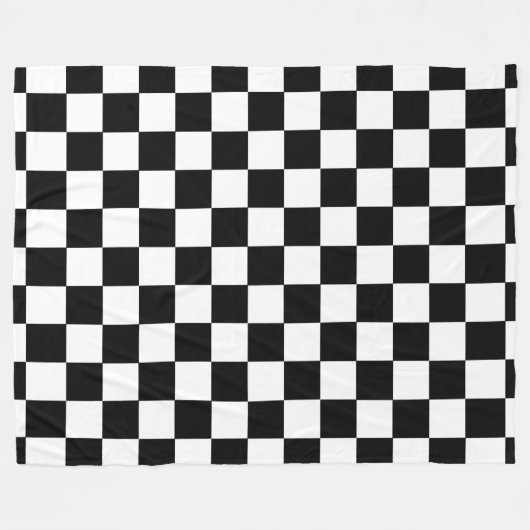 Schwarz-Weiß-Schachbrettmuster Fleecedecke (Vorderseite (Horizontal))
