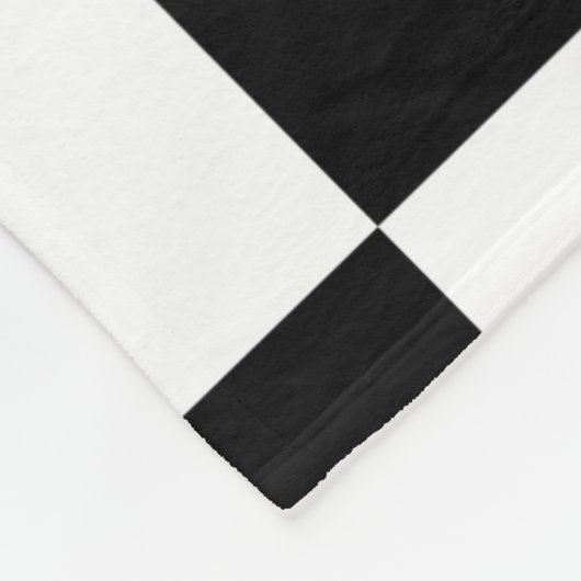 Schwarz-Weiß-Schachbrettmuster Fleecedecke (Ecke)
