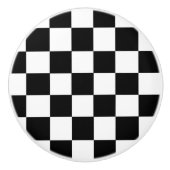 Schwarz-Weiß-Schachbrettmuster Keramikknauf (Vorderseite)