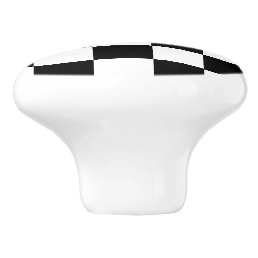 Schwarz-Weiß-Schachbrettmuster Keramikknauf (Seitenansicht)