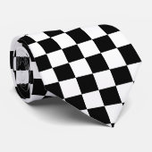 Schwarz-Weiß-Schachbrettmuster Krawatte (Gerollt)