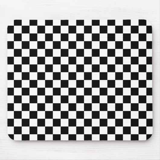 Schwarz-Weiß-Schachbrettmuster Mousepad (Vorne)