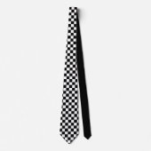 Schwarz-Weiß-Schachbrettmuster Necktie Krawatte (Vorderseite)
