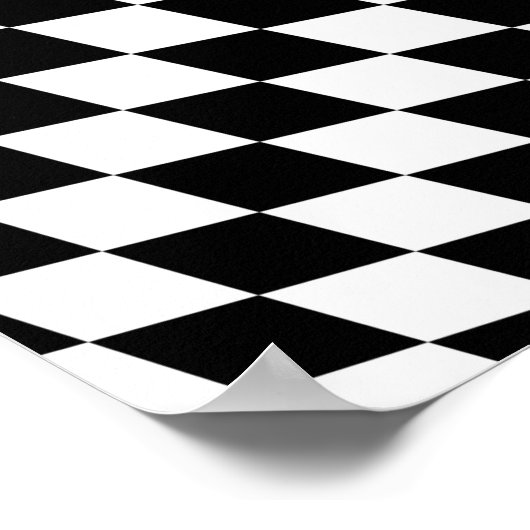 Schwarz-Weiß-Schachbrettmuster Poster (Ecke)
